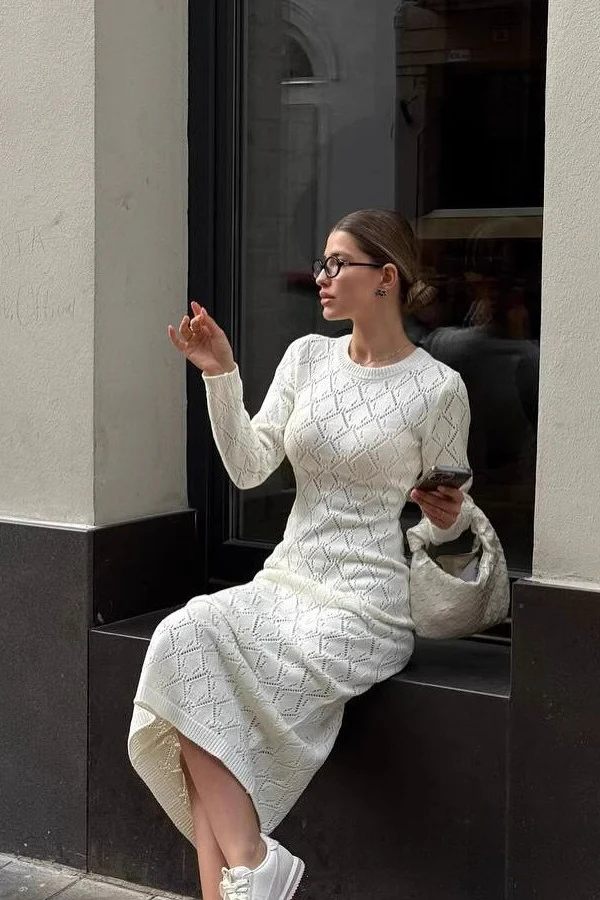 Long Sleeve Slim Fit Maxi Dress