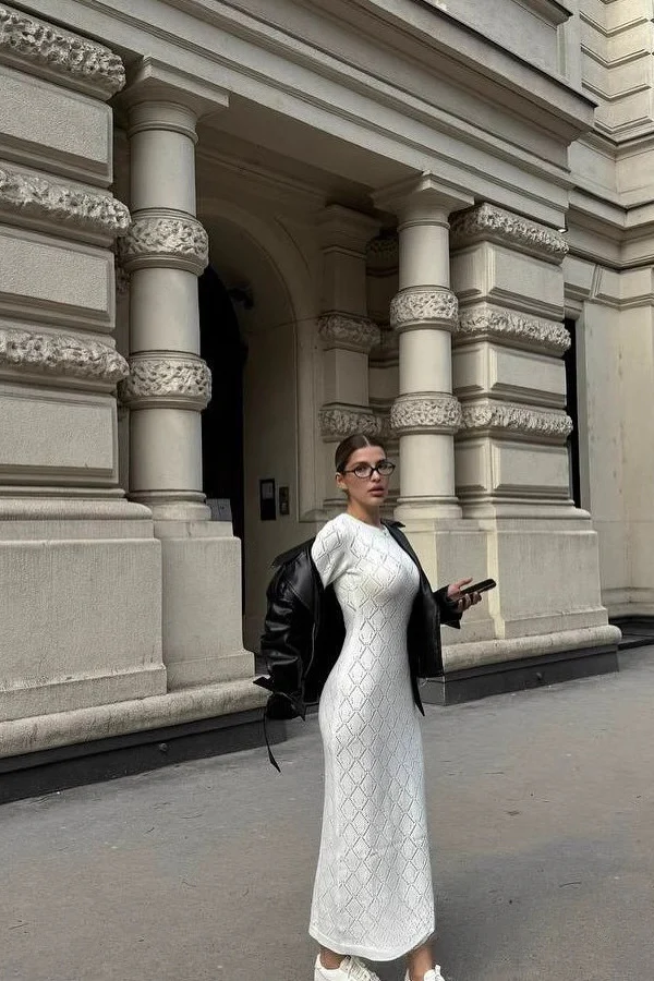 Long Sleeve Slim Fit Maxi Dress - Image 3