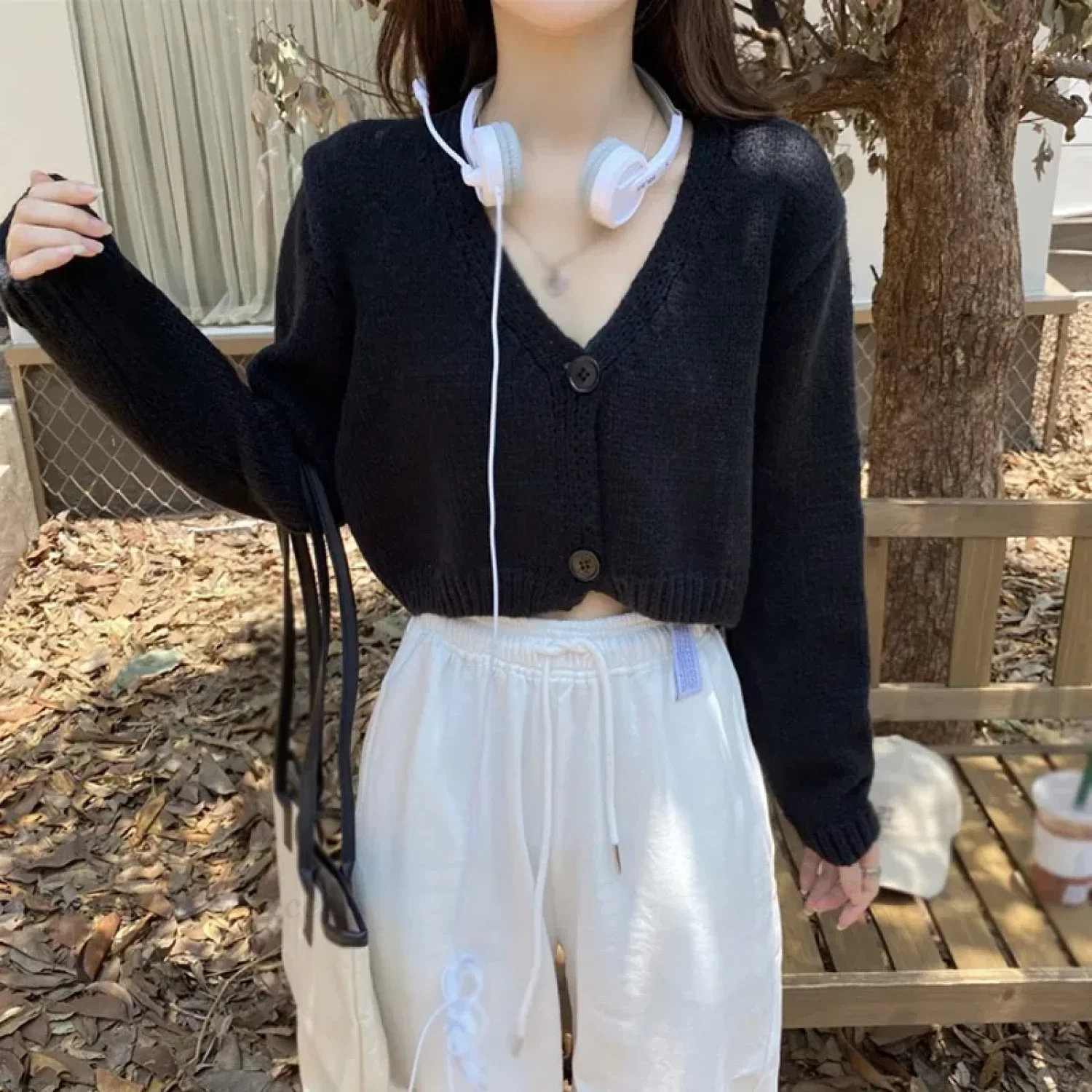 Long Sleeve Thin Short Solid Casual All-Match Cardigan - Image 4