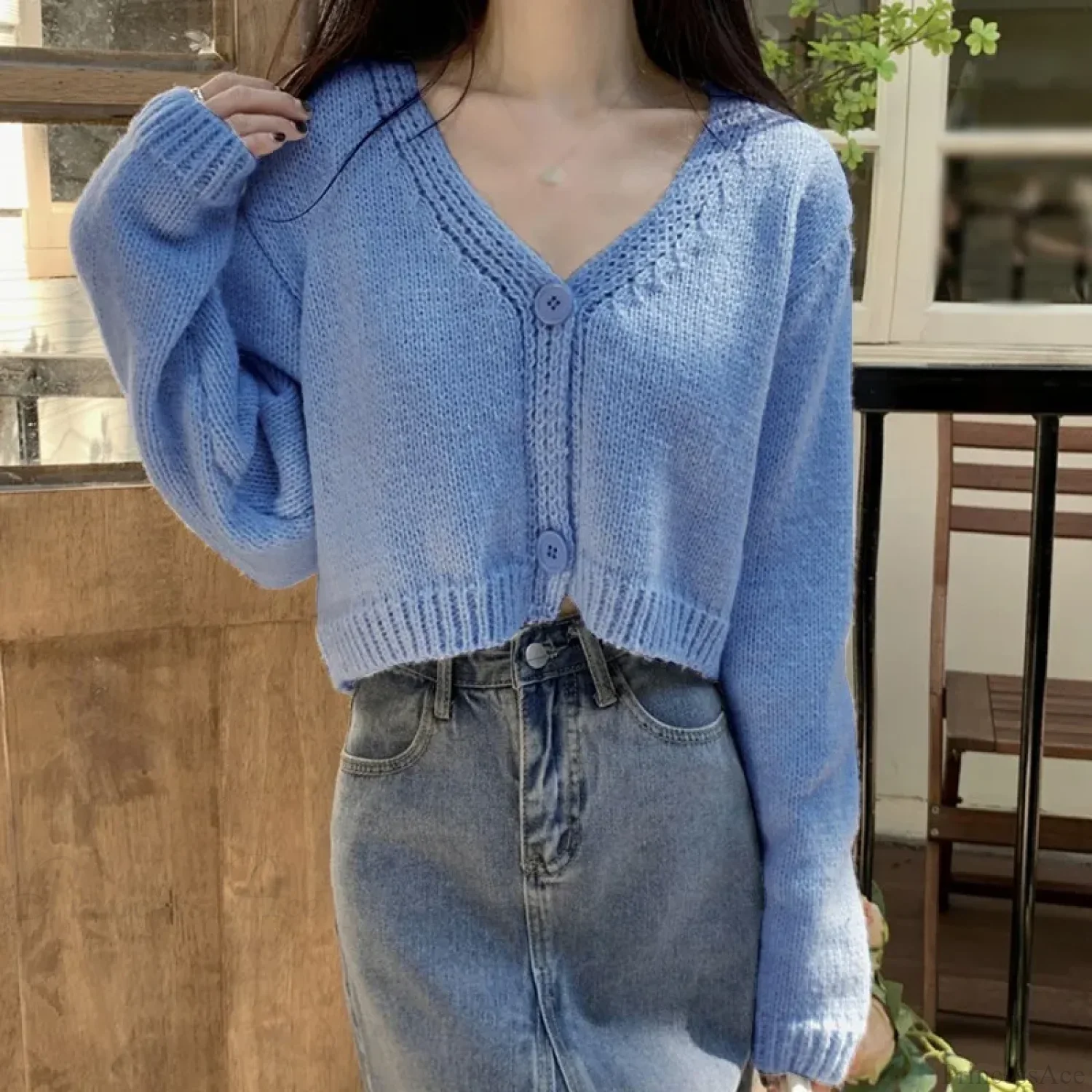 Long Sleeve Thin Short Solid Casual All-Match Cardigan - Image 7