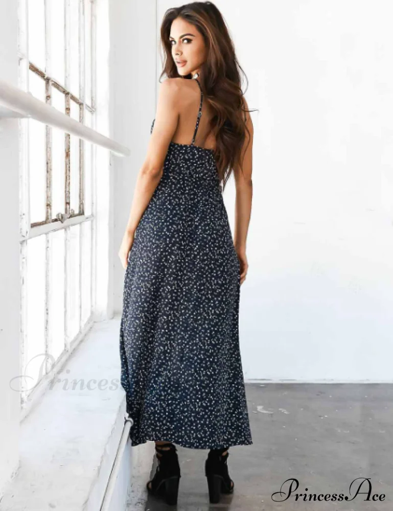 Floral Boho Spaghetti Strap Maxi Dress - Image 3