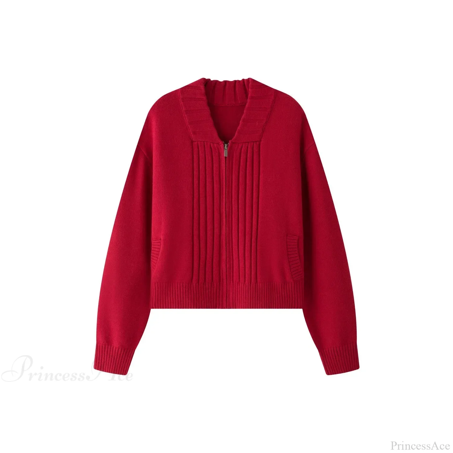 Loose Comfortable Wide Striped Cardigan Zipper Knitting Sweater - Image 2