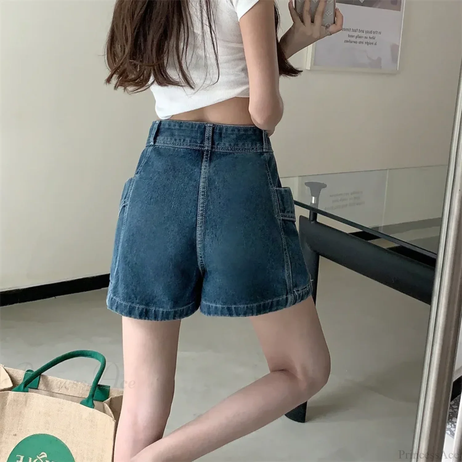 Loose Denim Pants Style Skirt - Image 6