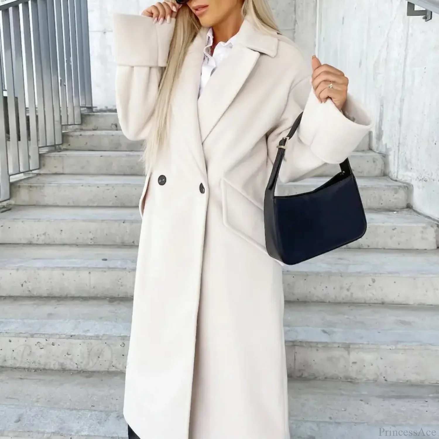 Loose Double-Breasted Windproof Overcoat - Image 2