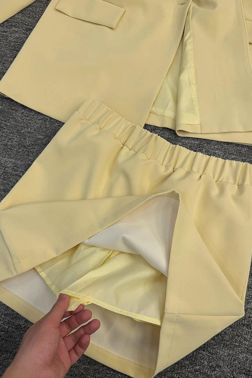 Loose Fit Blazer and High Waist Skirt Two Piece Short Set - Image 5