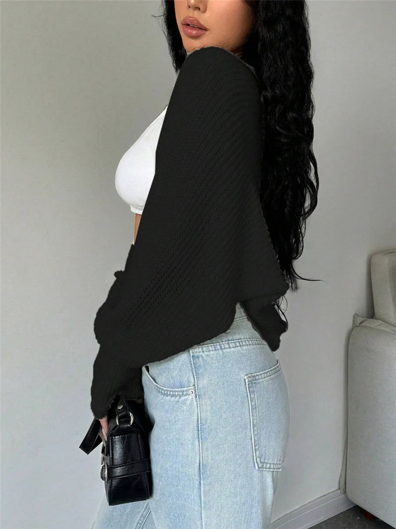 Loose Fit Knit Shrug Cardigan - Image 10