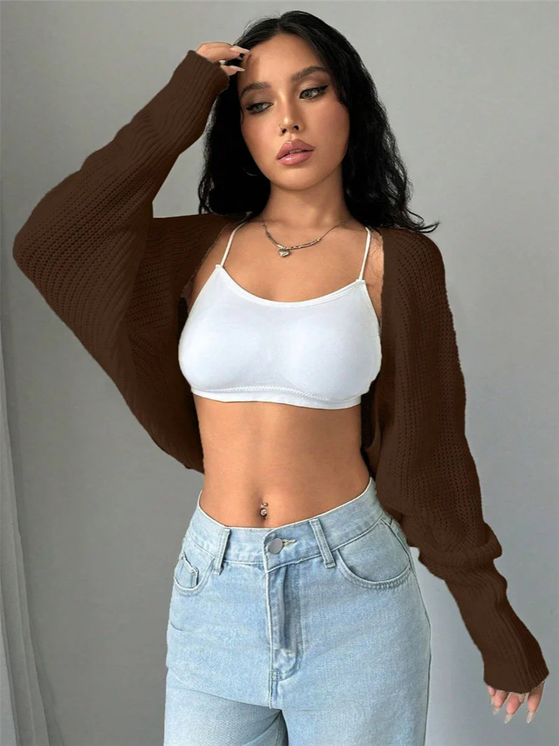 Loose Fit Knit Shrug Cardigan - Image 12