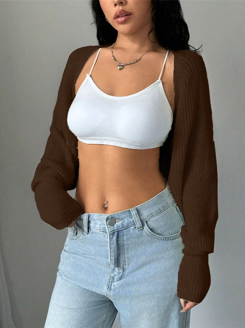 Loose Fit Knit Shrug Cardigan - Image 13