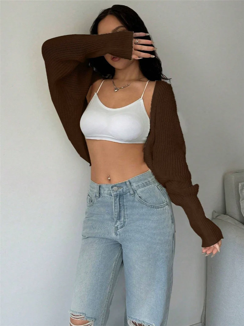 Loose Fit Knit Shrug Cardigan - Image 14