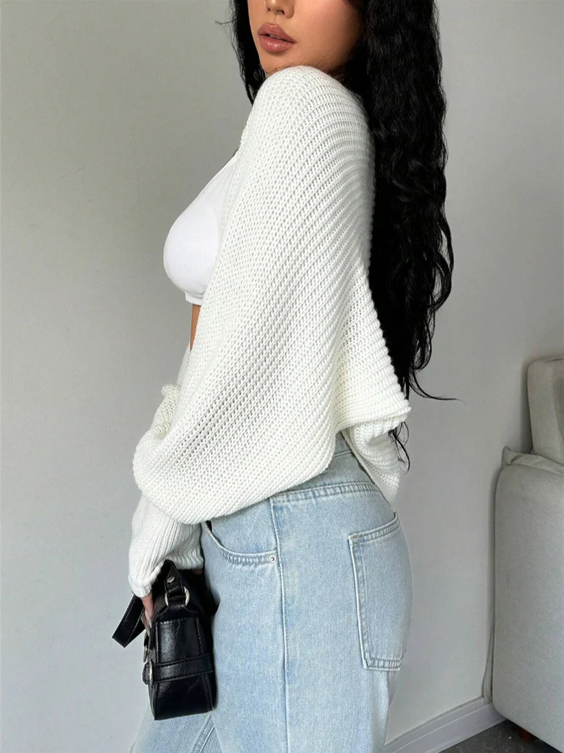 Loose Fit Knit Shrug Cardigan - Image 4