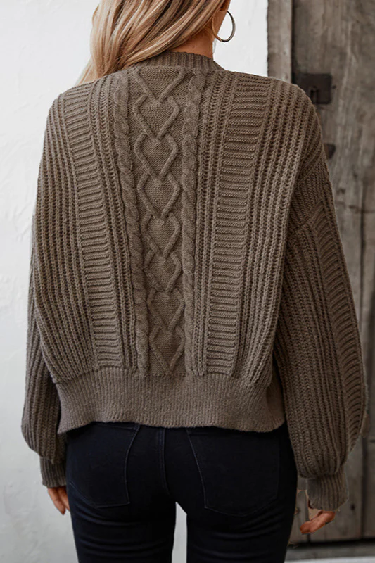 Loose Solid Button Cardigan - Image 2