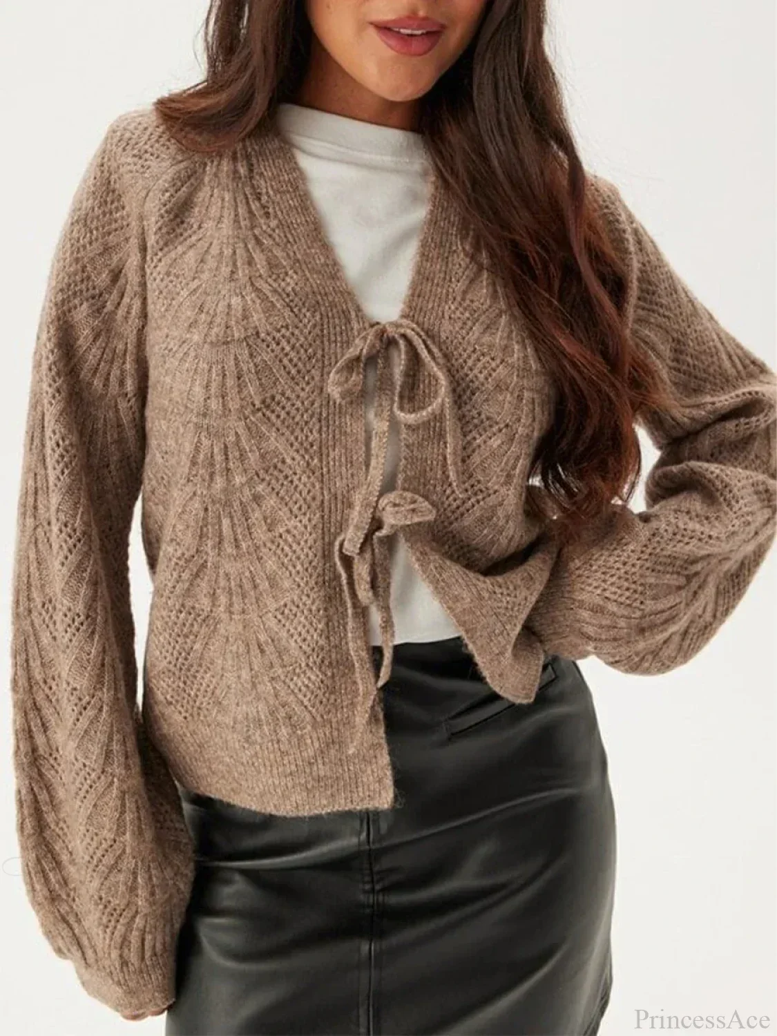 Loose V-neck Deep Button Cardigan - Image 7