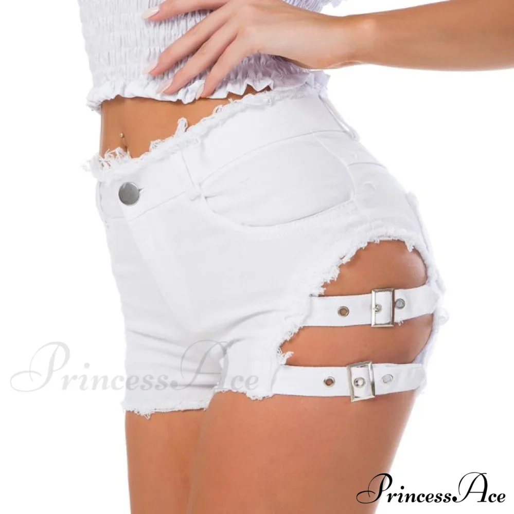 Low Denim Bandage Brief Hole Club Jeans Skinny DJ Blue Women Dance Waist Ripped Mini Shorts White Black - Image 14