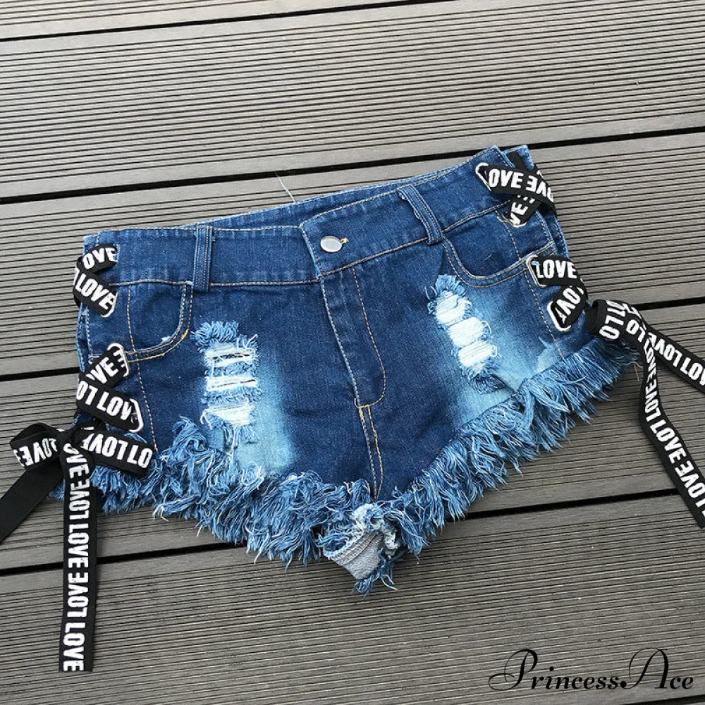 Low Denim Bandage Brief Hole Club Jeans Skinny DJ Blue Women Dance Waist Ripped Mini Shorts White Black - Image 16