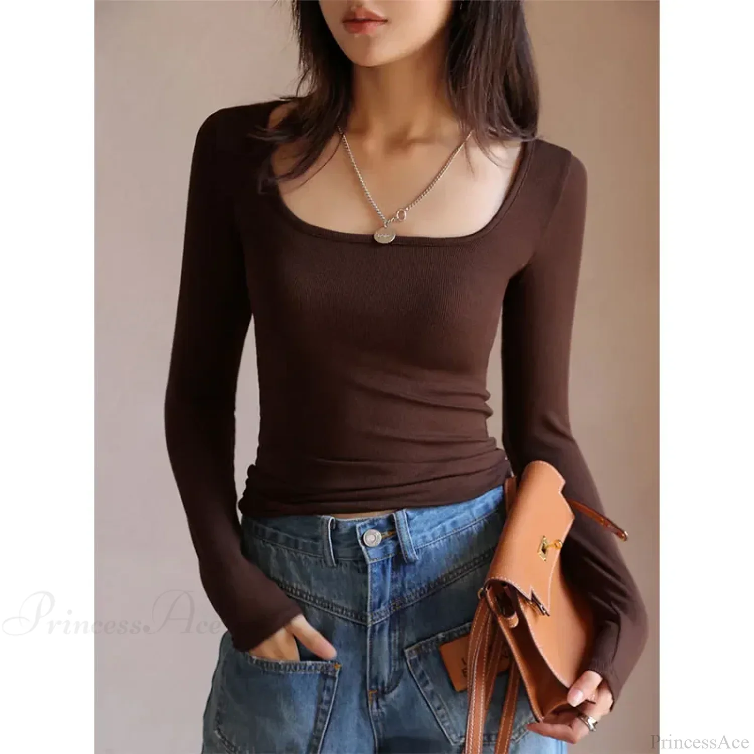 Low Neck Undercoat Slim Fit Sweater - Image 8