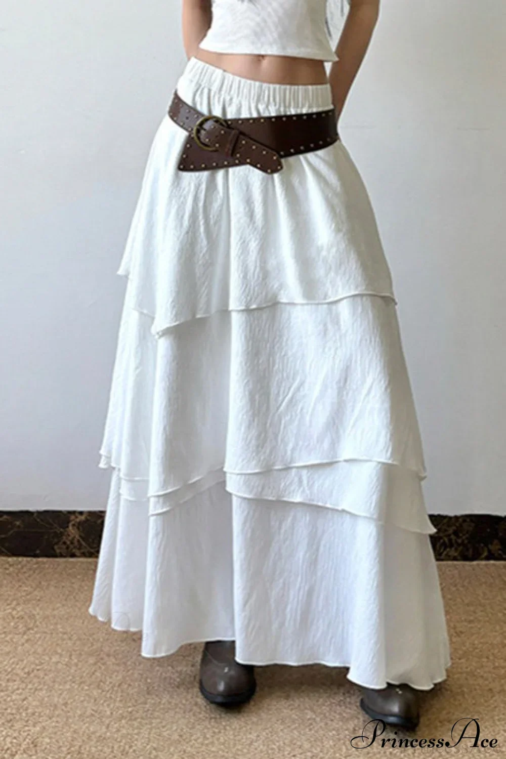 Low Waist Asymmetrical Maxi Skirt - Image 3