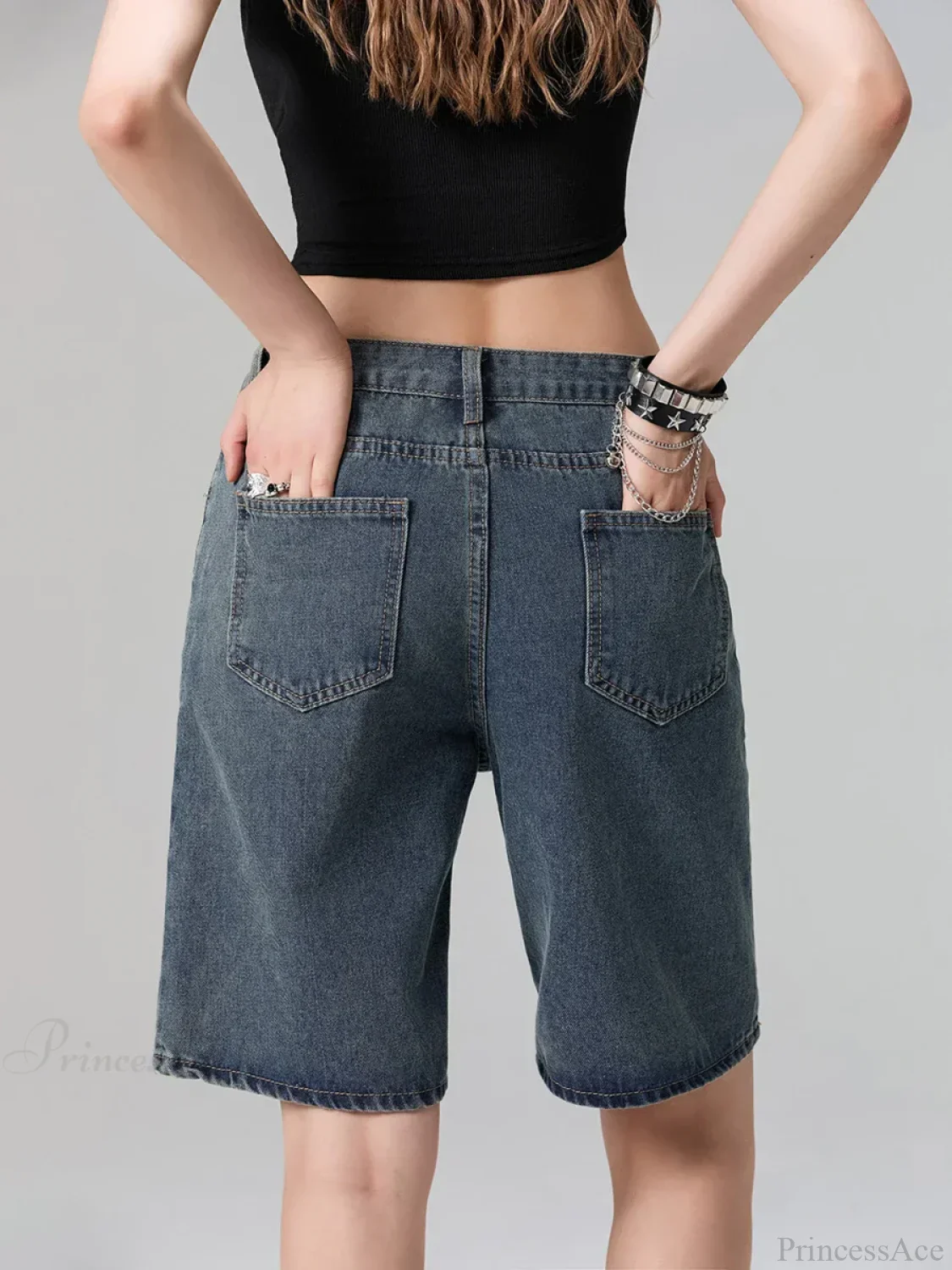 Low Waist Straight Leg Denim Short - Image 4