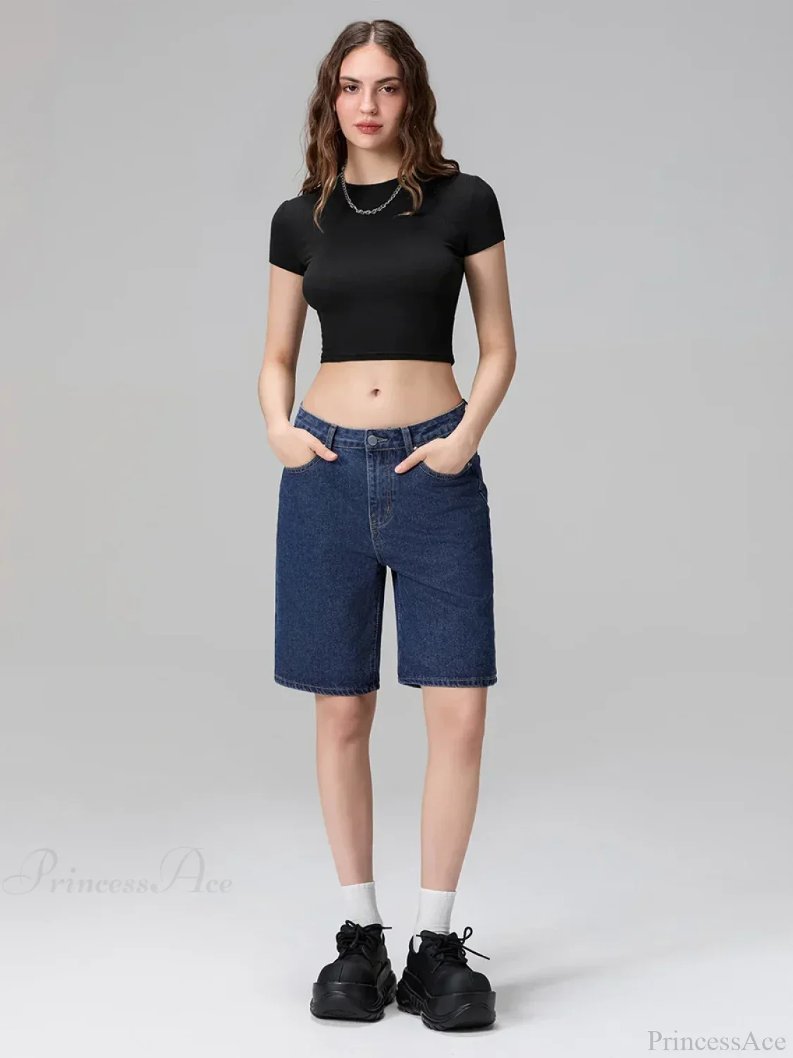 Low Waist Straight Leg Denim Short - Image 5