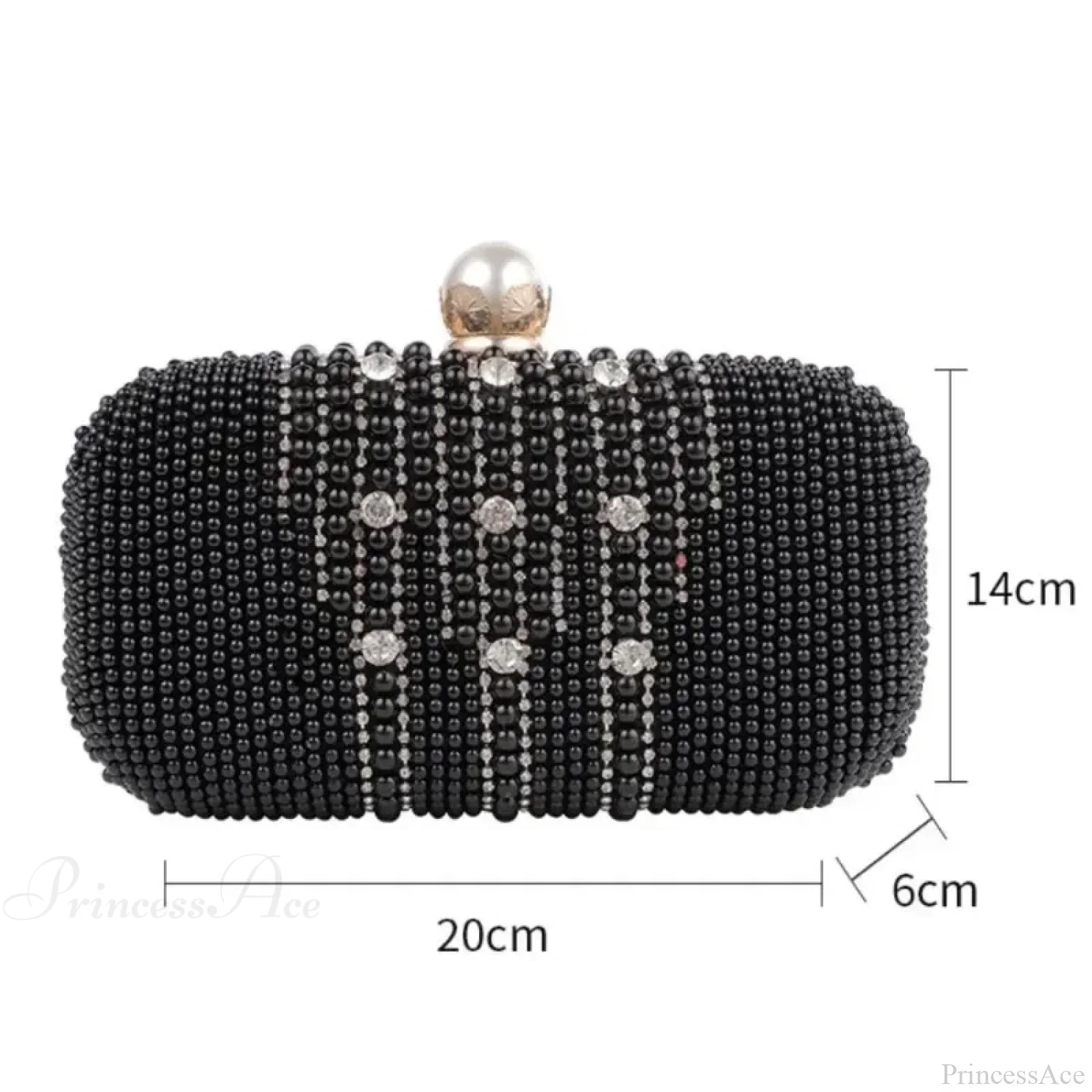 Luxury Diamond Pearl Beaded Evening Wristlet - Image 4