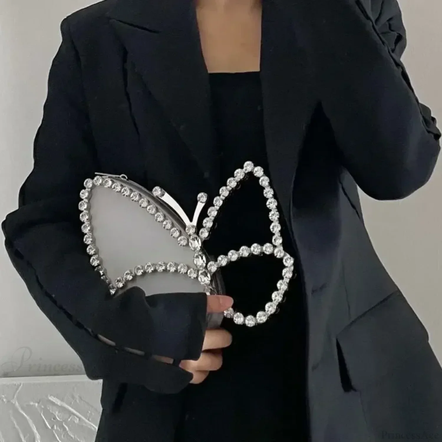 Luxury Diamonds Butterfly Party Evening Clutch Bag - Image 6