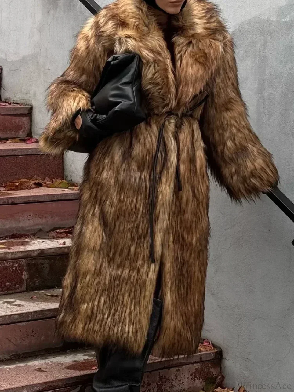 Luxury Fox Coat Long Overcoat - Image 2
