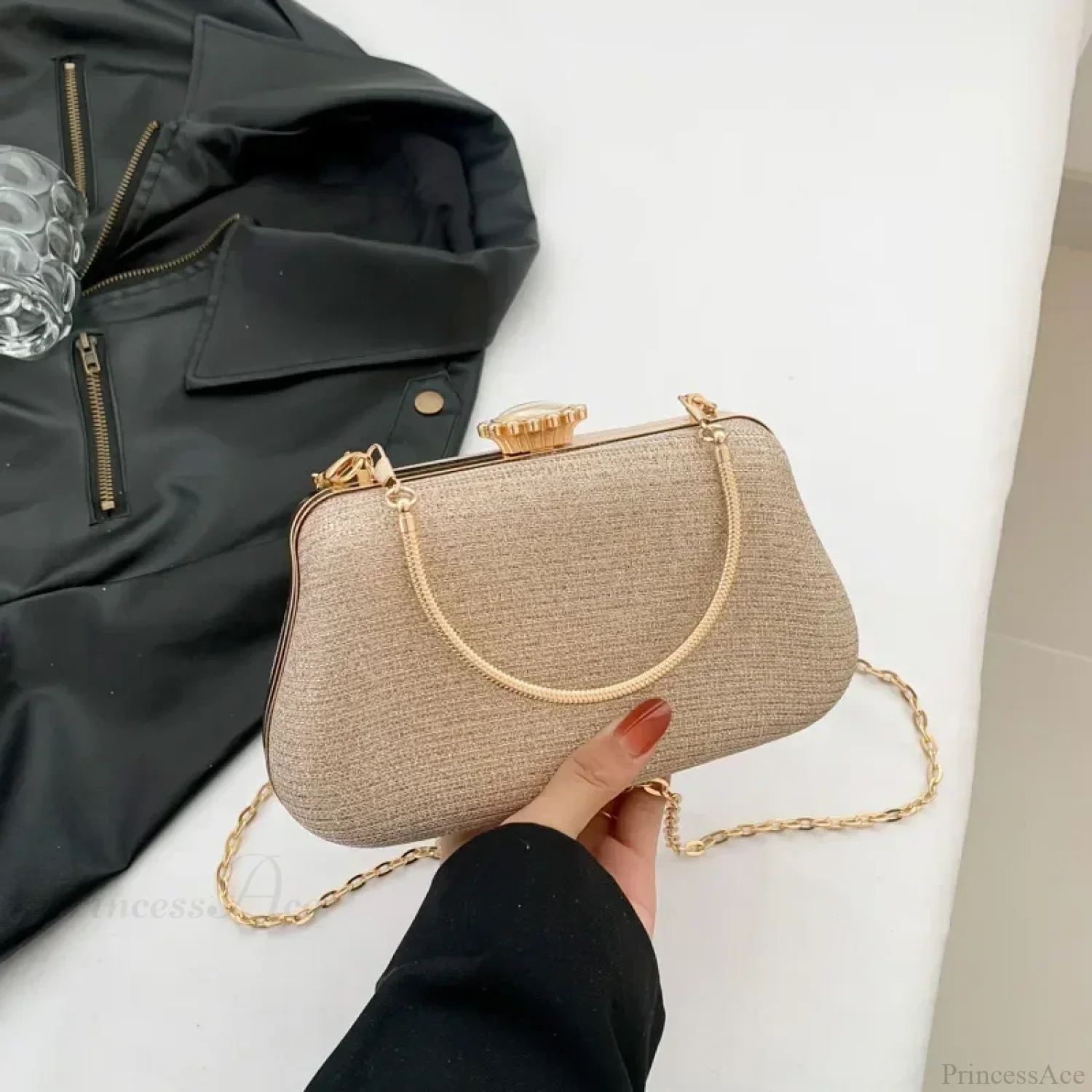 Luxury High Design Evening Glitter Wedding Clutch Handbag - Image 7