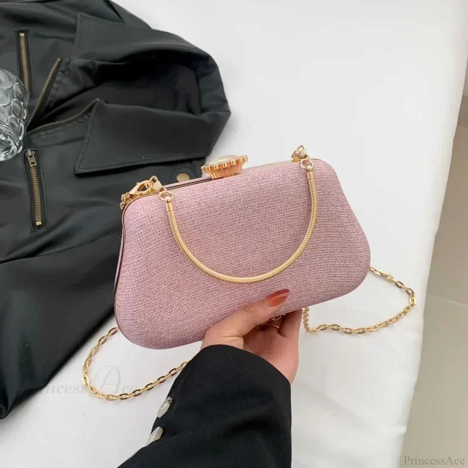 Luxury High Design Evening Glitter Wedding Clutch Handbag - Image 8