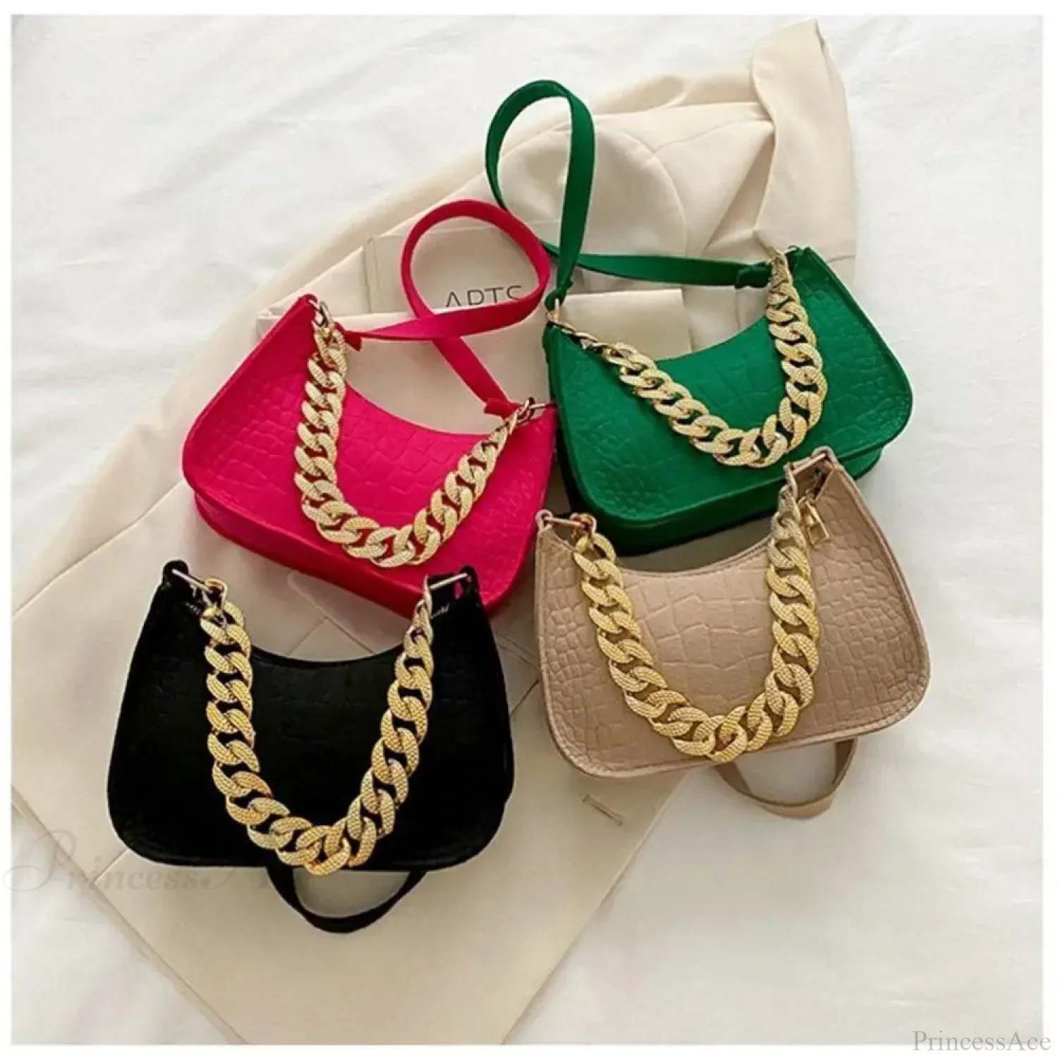 Luxury Metal Chain Shoulder Handbag Elegant Clutch - Image 2