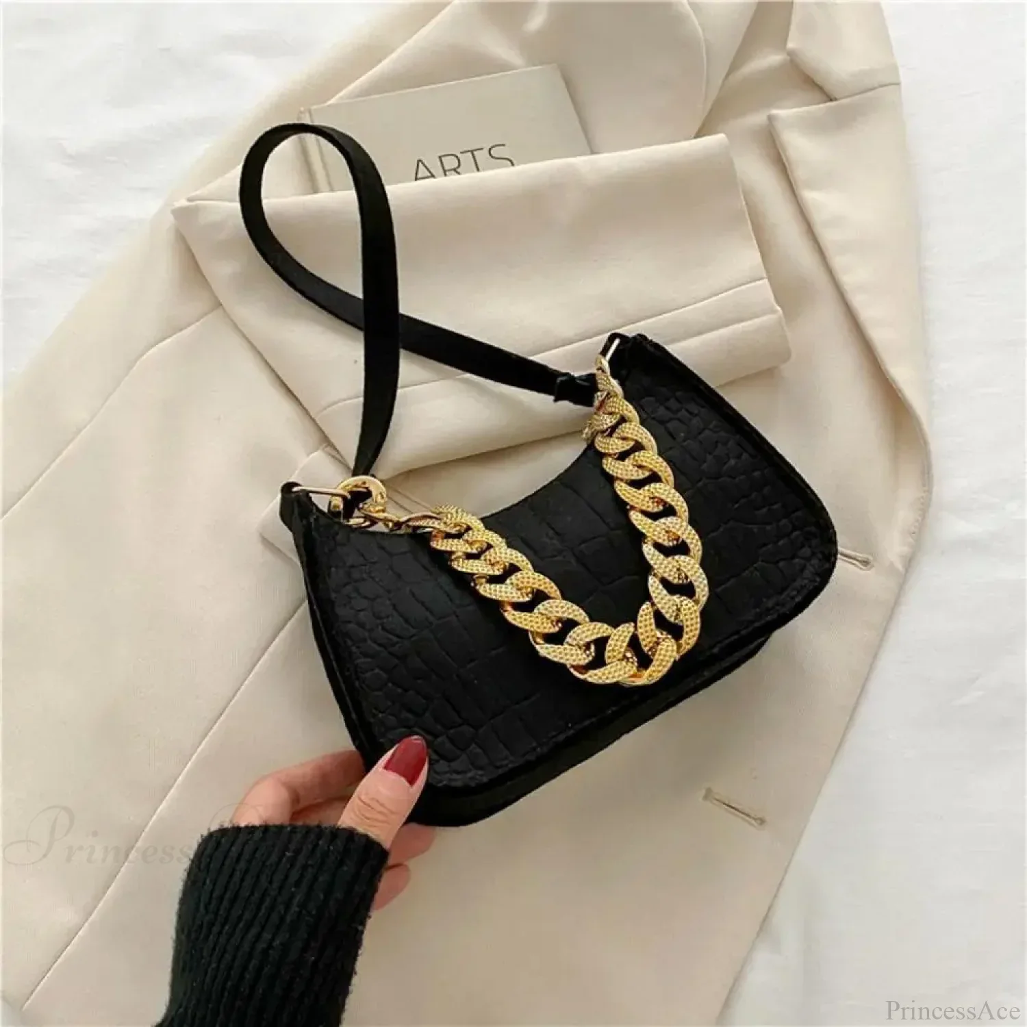 Luxury Metal Chain Shoulder Handbag Elegant Clutch - Image 7