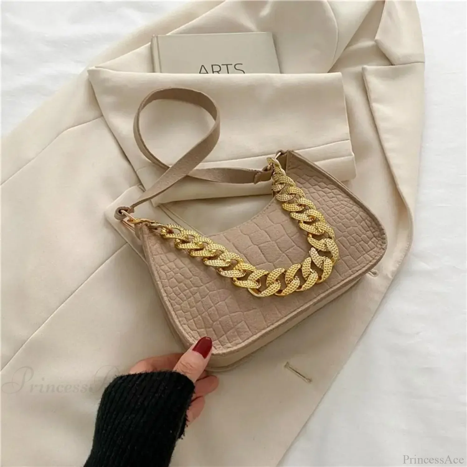 Luxury Metal Chain Shoulder Handbag Elegant Clutch - Image 9