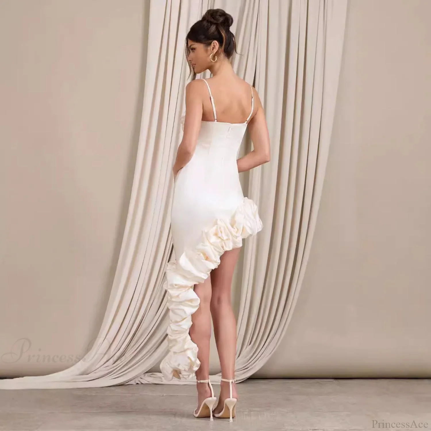 Luxury Pearl Strapless Bandage Prom Dress - Image 4