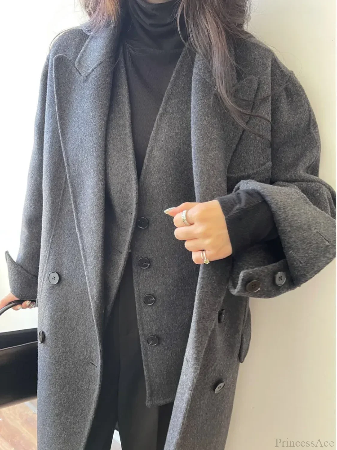 Luxury Wool Cashmere Double-Sided Overcoat - Image 2