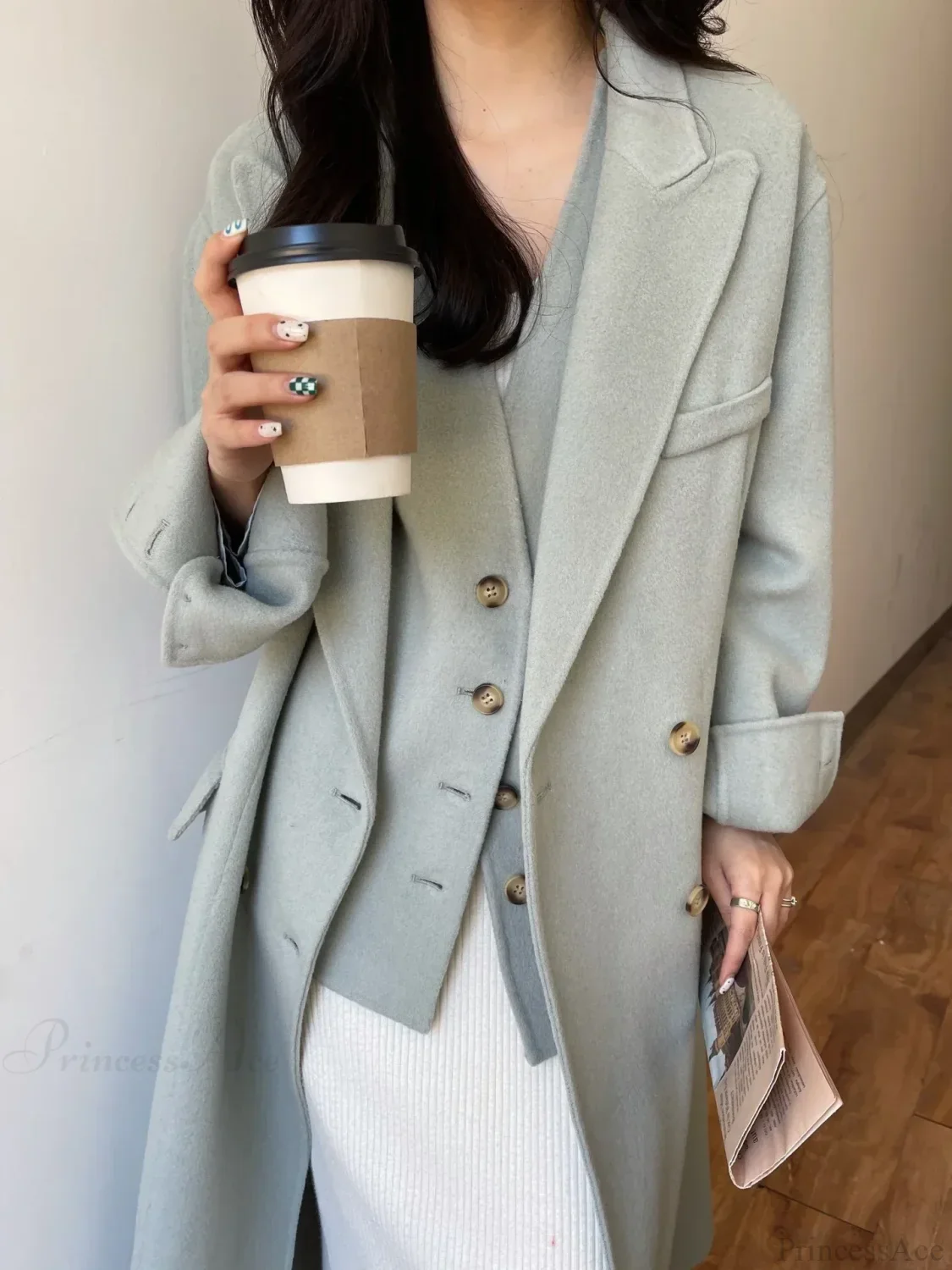 Luxury Wool Cashmere Double-Sided Overcoat - Image 8