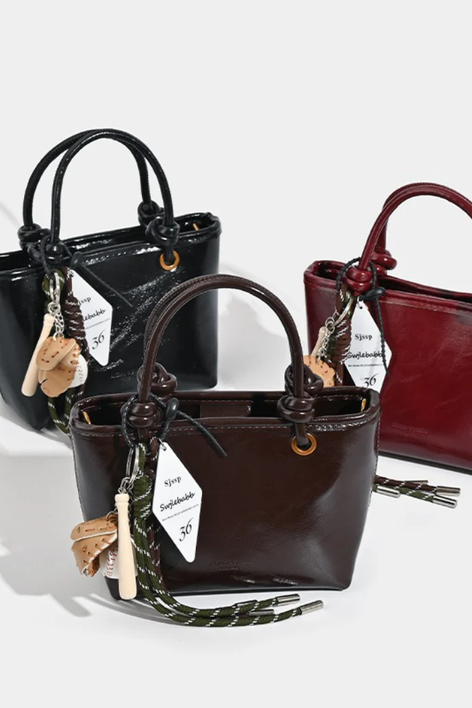 Maillard Red Fashion Bucket Shoulder Crossbody Handheld Bag - Image 2