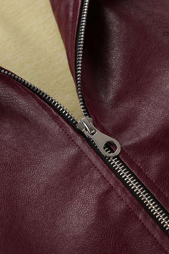 Matte Burgundy Leather Jacket - Image 5