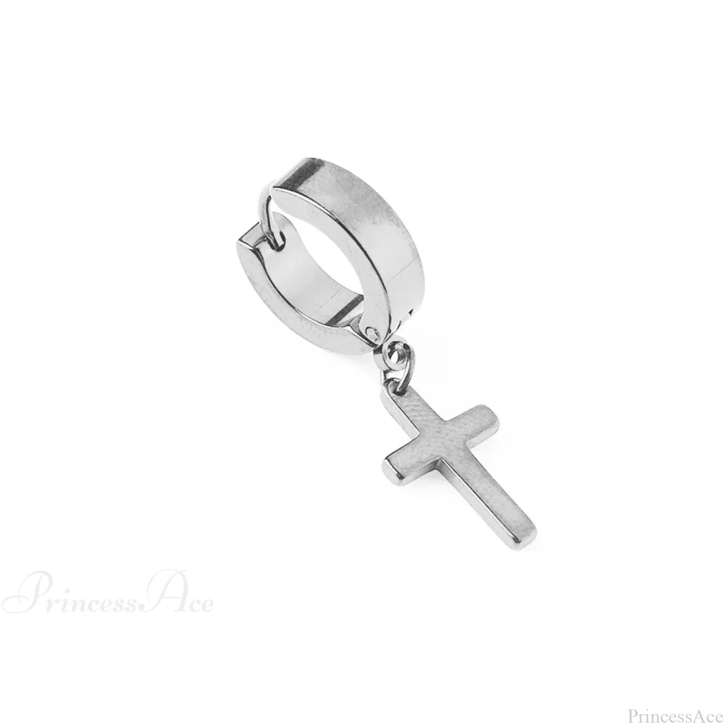 Men Rebellious Cross Stars Stainless Steel Earring - Image 10