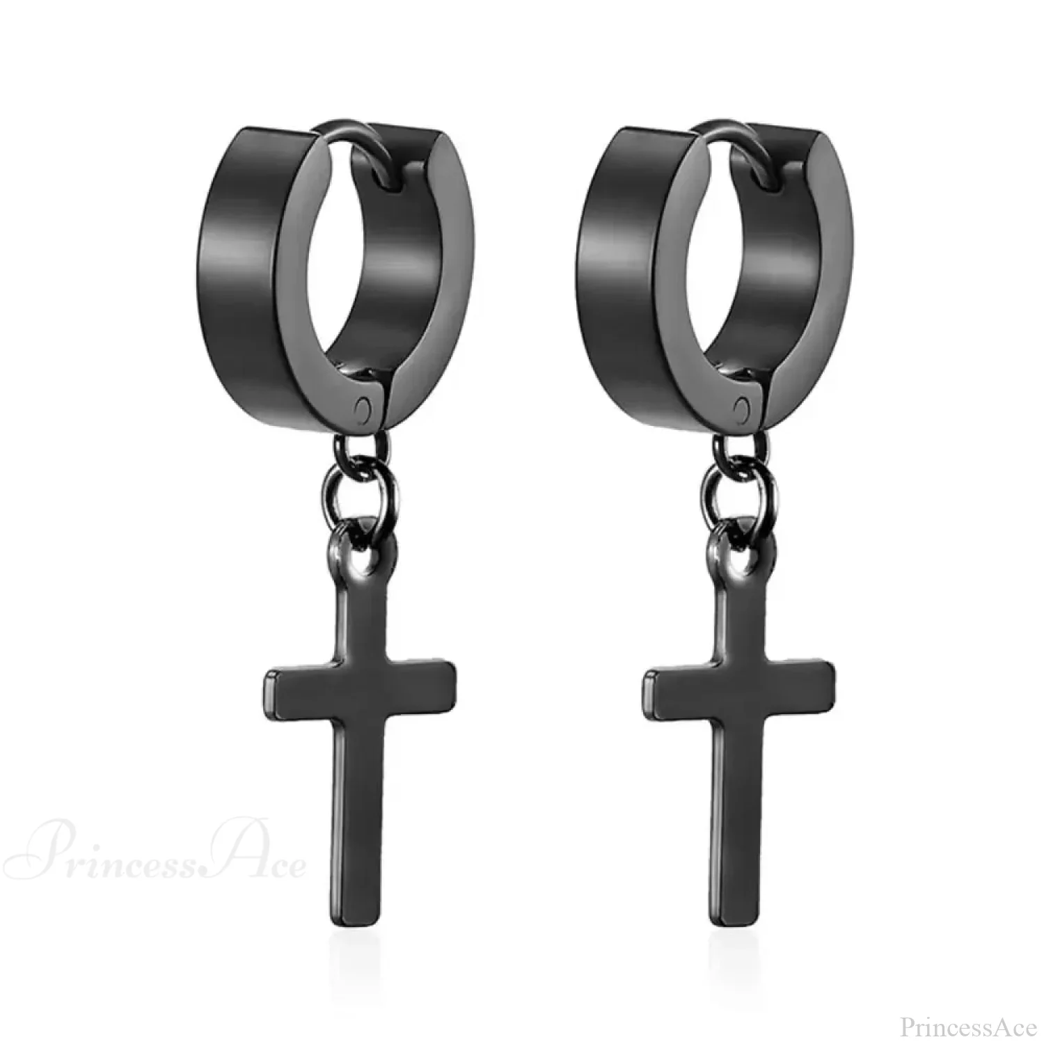 Men Rebellious Cross Stars Stainless Steel Earring - Image 9