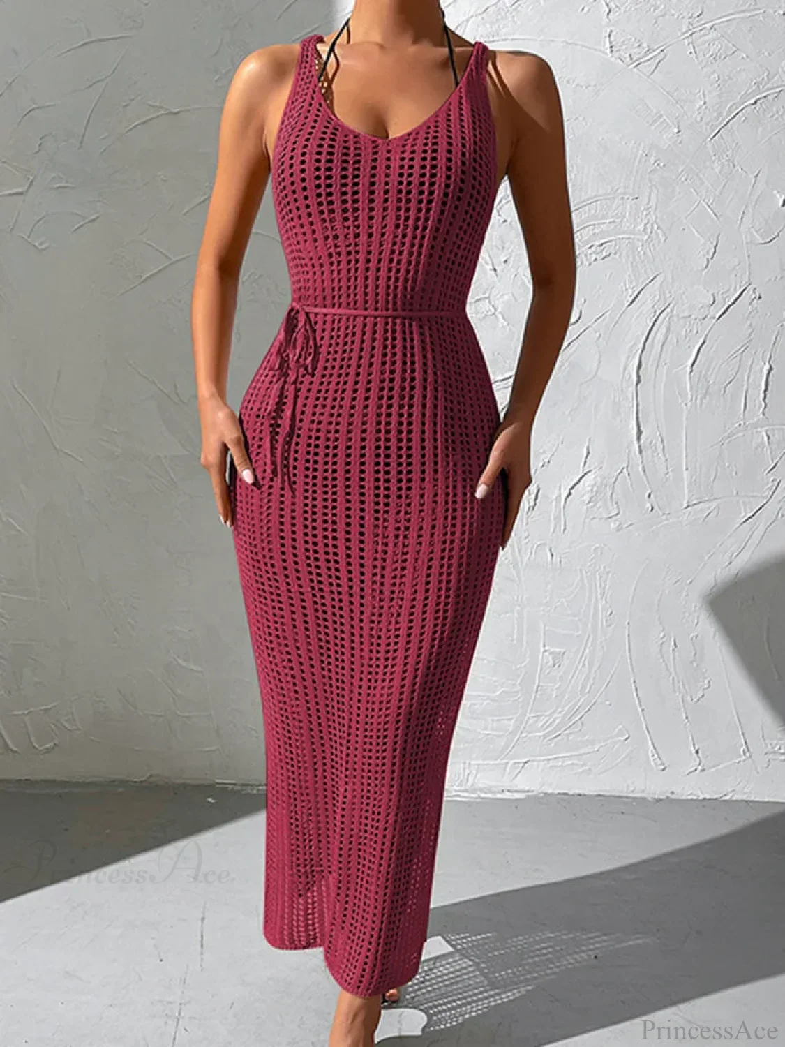 Mesh Lace Up Beach Cover Up - Image 5
