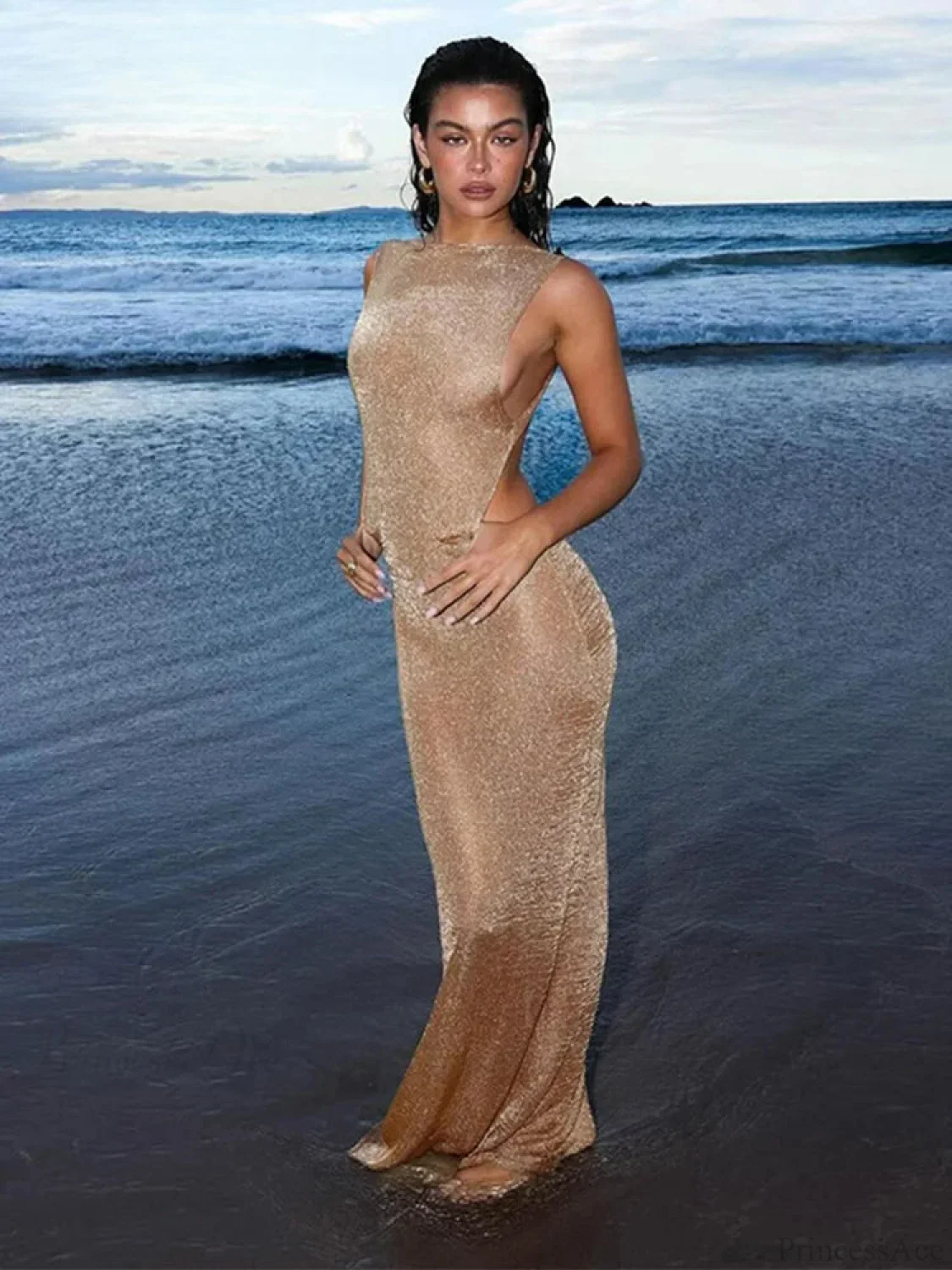Mesh Patchwork Mini Party Dress - Image 5