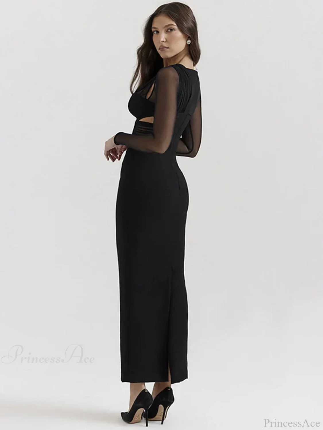 Mesh Patchwork Slim Bodycon Vacation Dress - Image 5