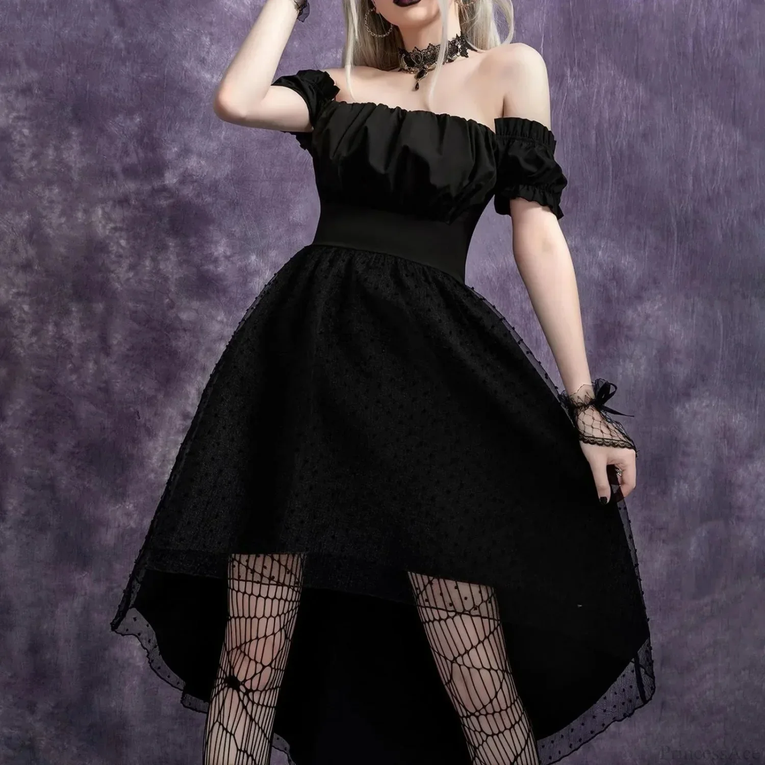 Mesh Tailcoat Midi Dress