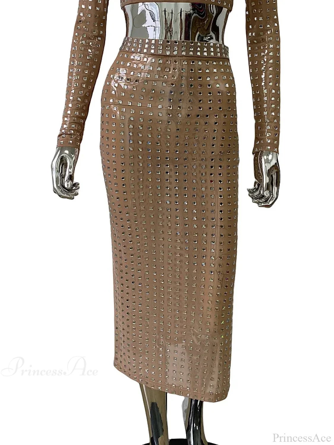 Mesh Top Skirt Sparkling Party Dress - Image 10