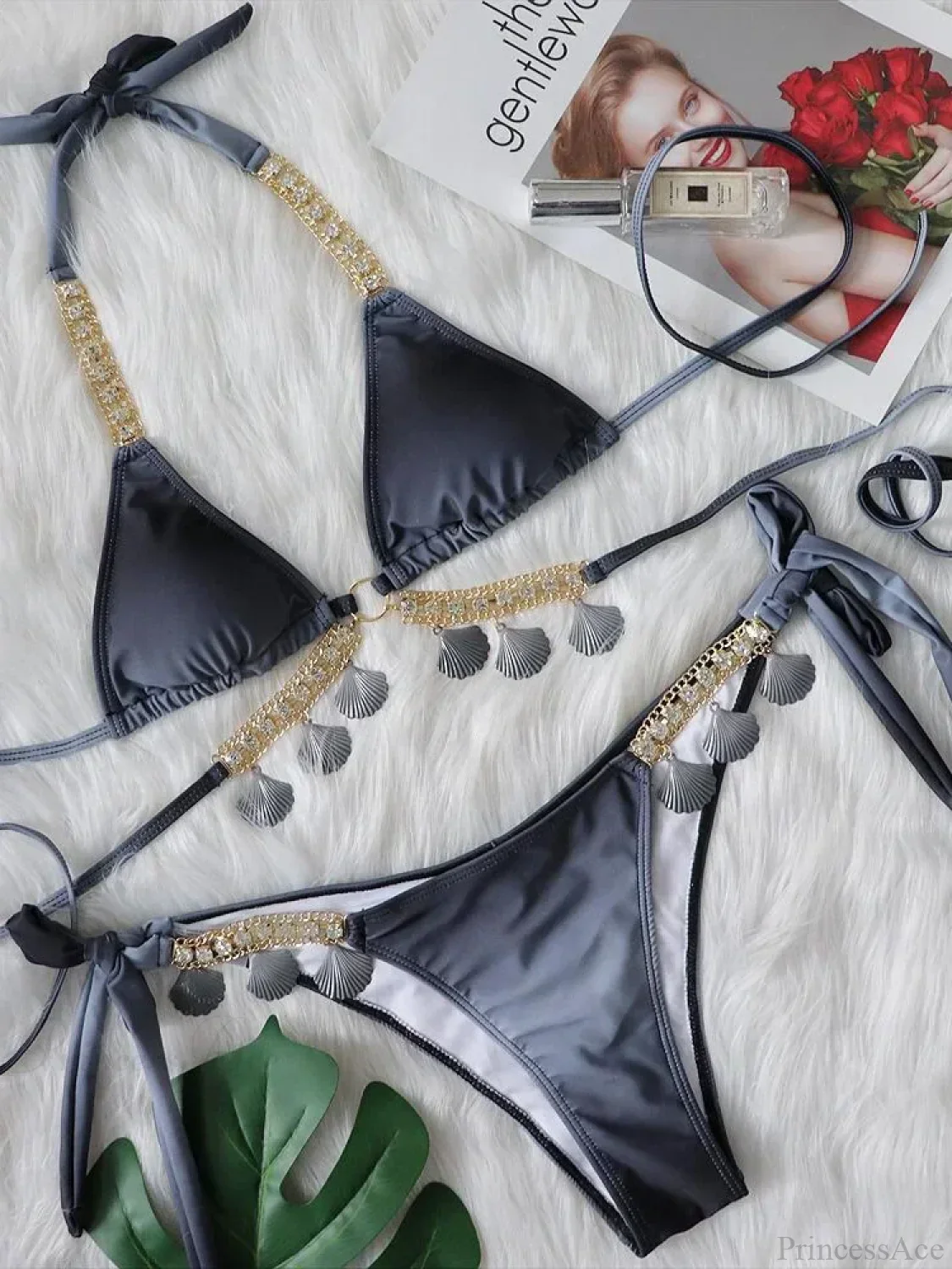 Metal Chains Wrap Around Bikini Set - Image 6