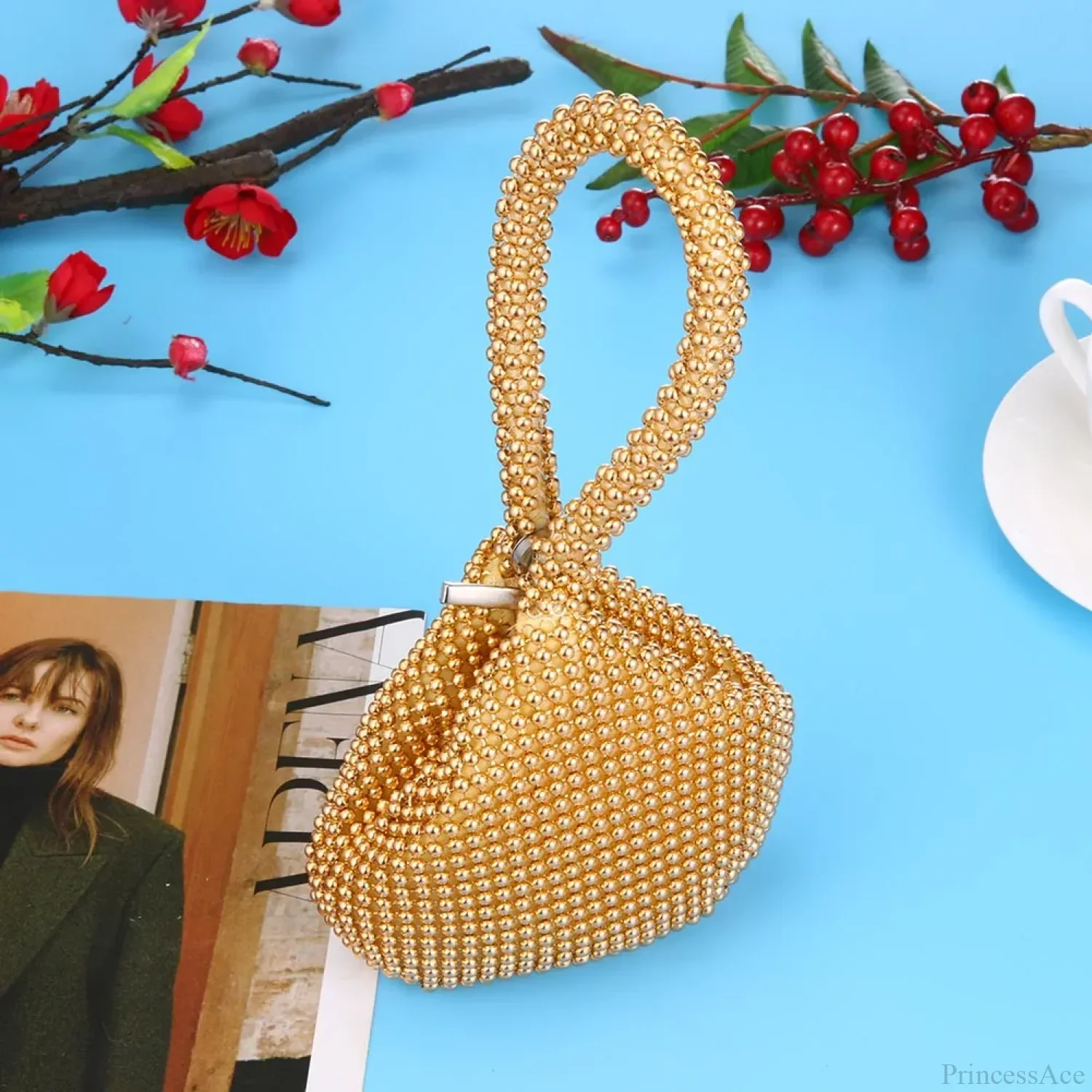 Metal Glitter Dinner Pouch Evening Banquet Clutch Bag - Image 2