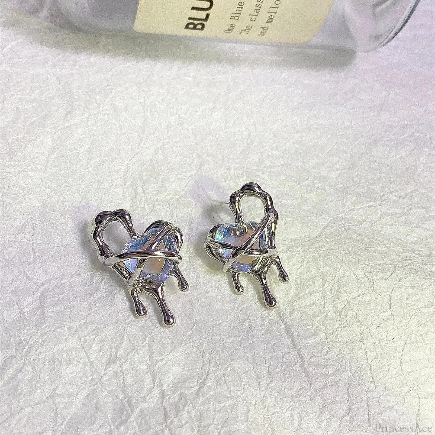 Metal Liquid Irregular Heart Drop Earring - Image 7