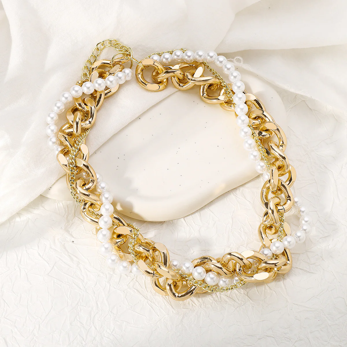 Metal Pearl Stackable NeckLace - Image 4