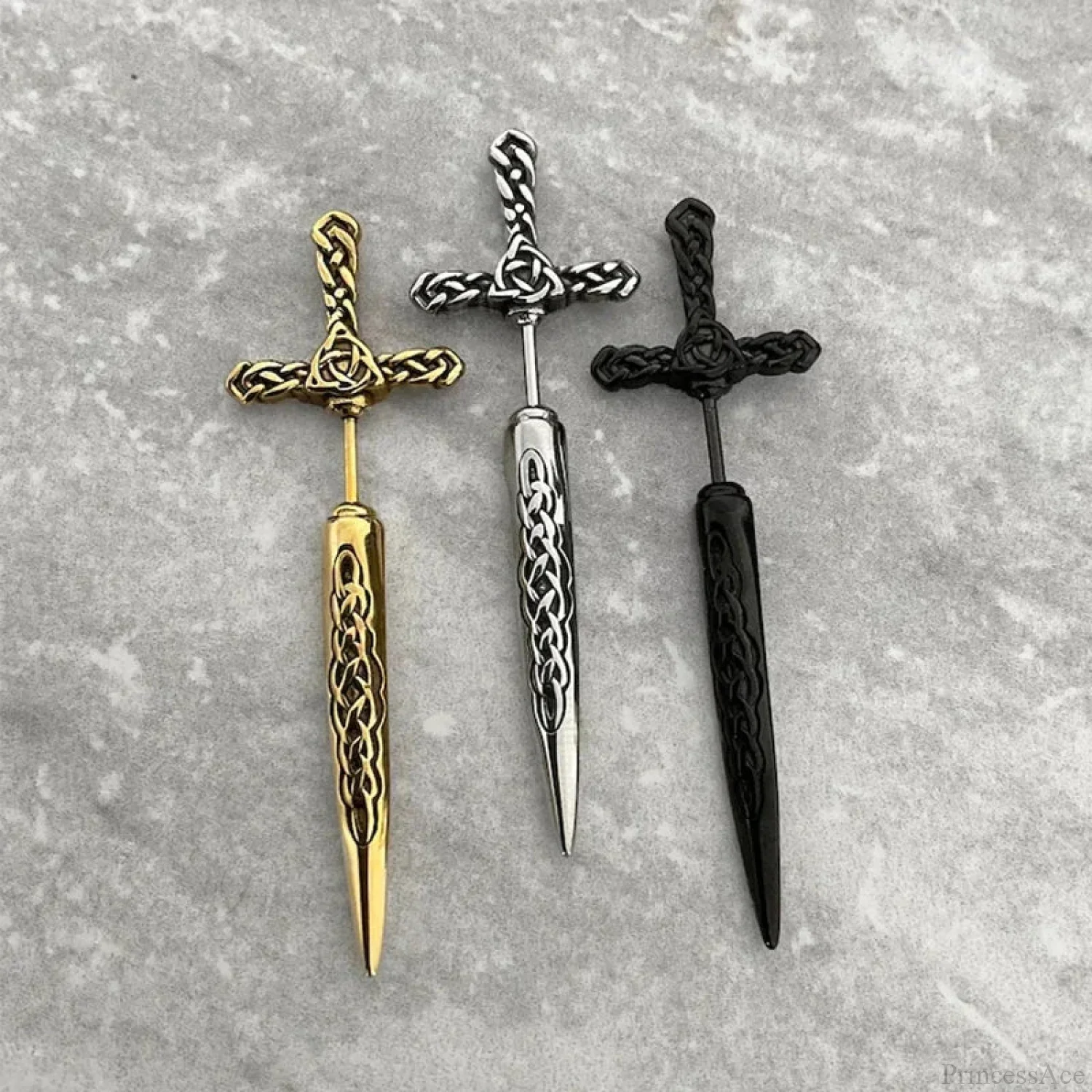 Metal Punk Dark Sword Dagger Stud Earring - Image 10