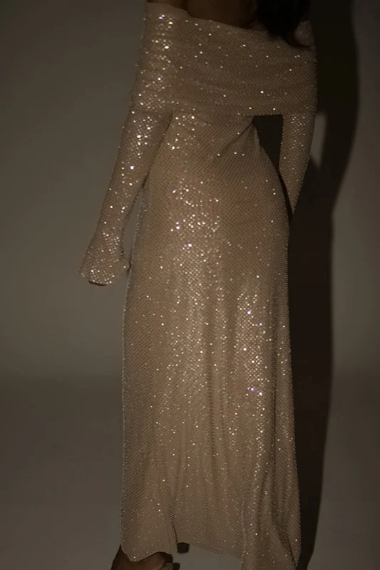 Metallic Trim Slimming Off-Shoulder Bodycon Party Dress - Image 7