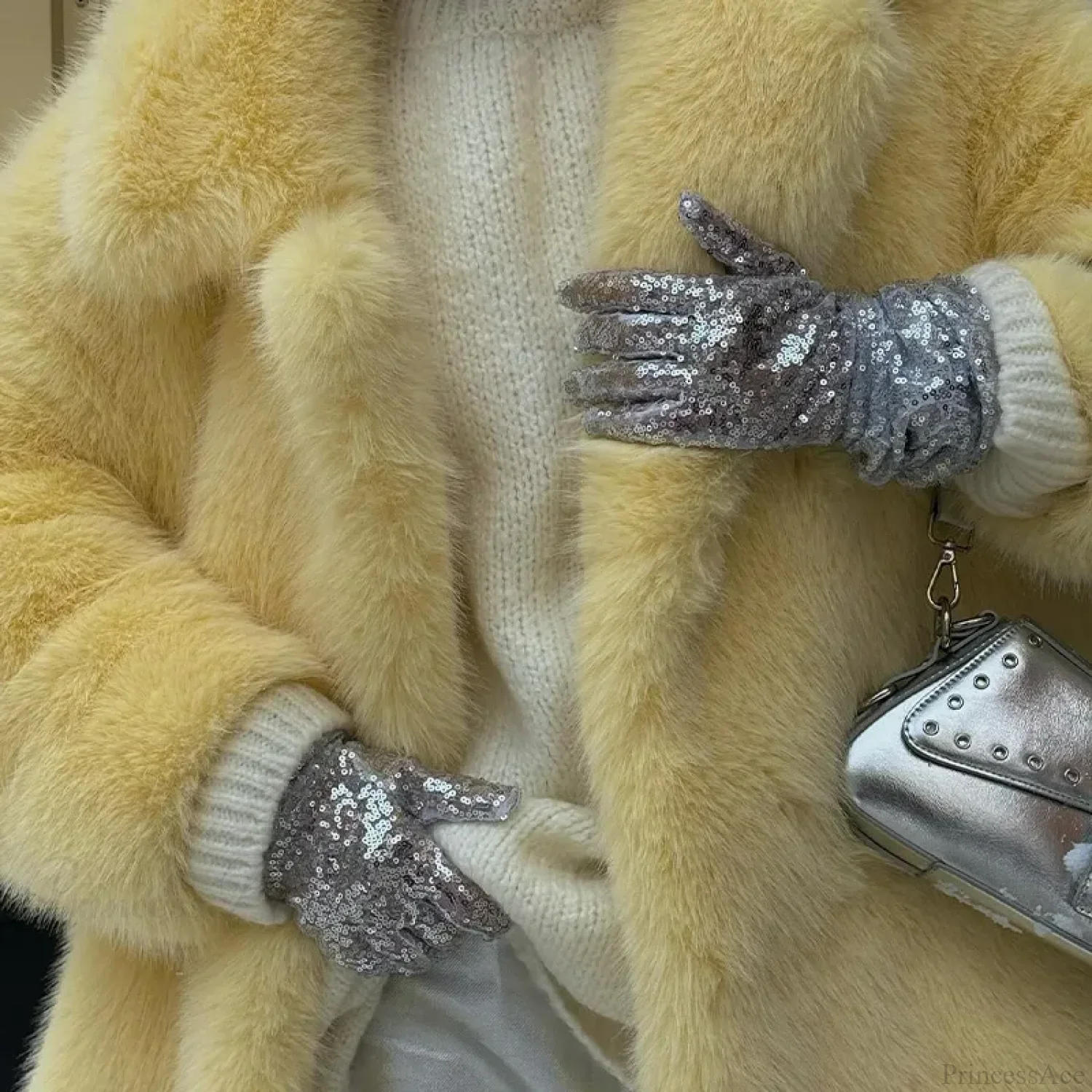 Mid-Length Faux Fur Plush ImiTation Coat - Image 7