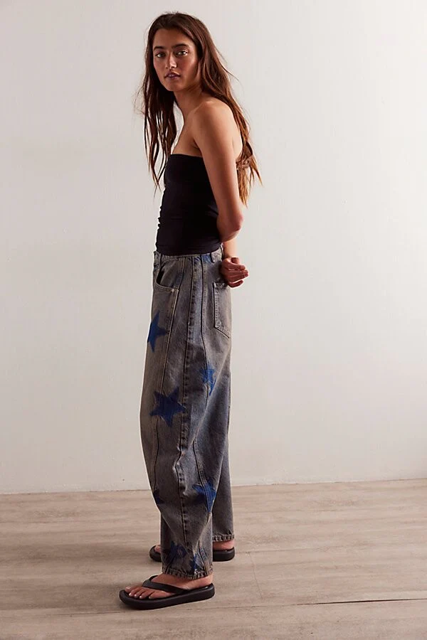 Mid Rise Loose Fit Barrel Jean - Image 3
